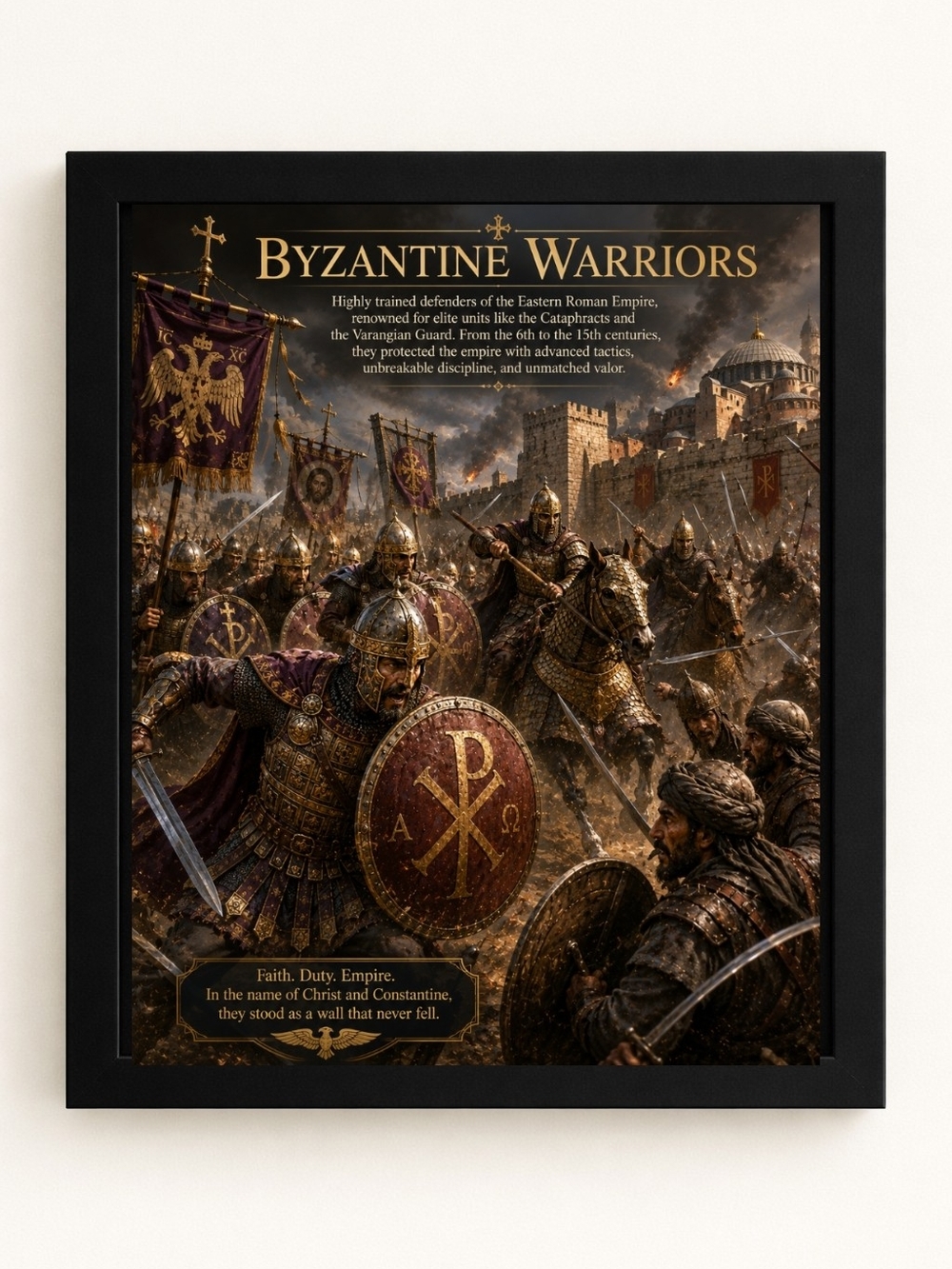 Byzantine Warriors 8x10 Framed A.i. Art Print